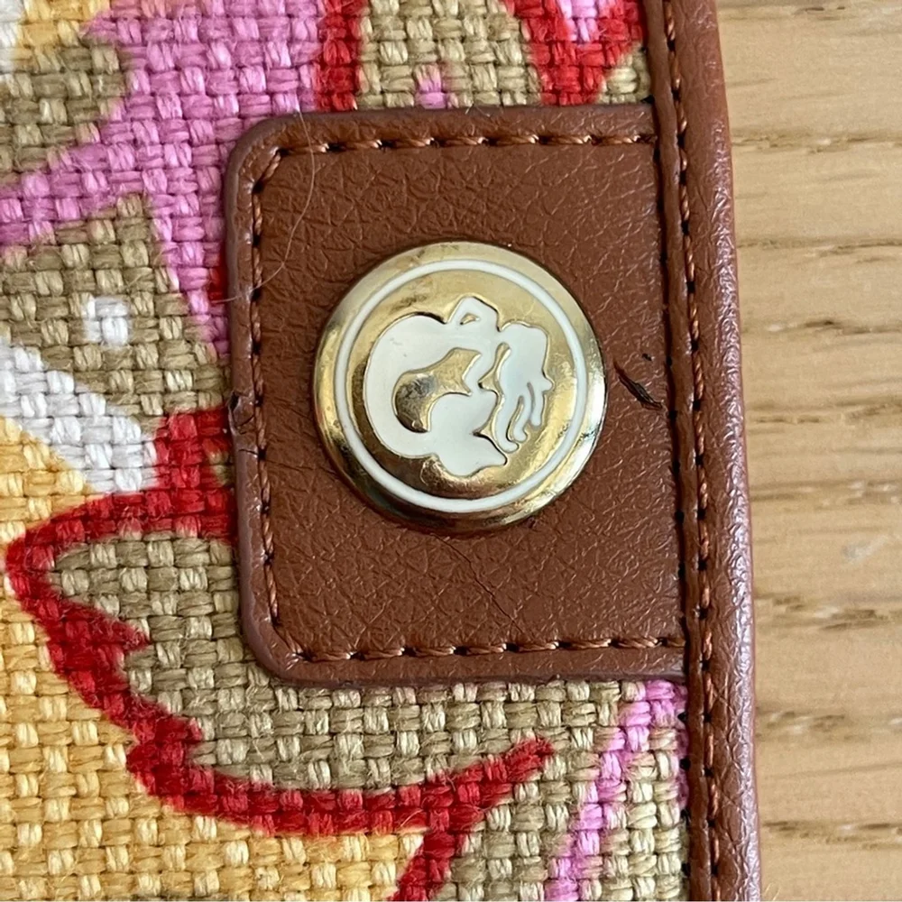 Spartina 449 Linen Leather Carson Cottage Snap Wallet Floral Daufuskie Island